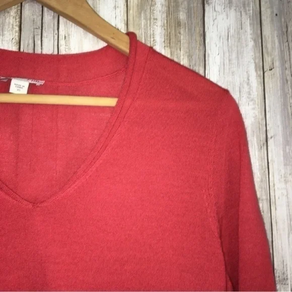 J. Jill Pinkish Red Merino Wool Sweater - Picture 2 of 4